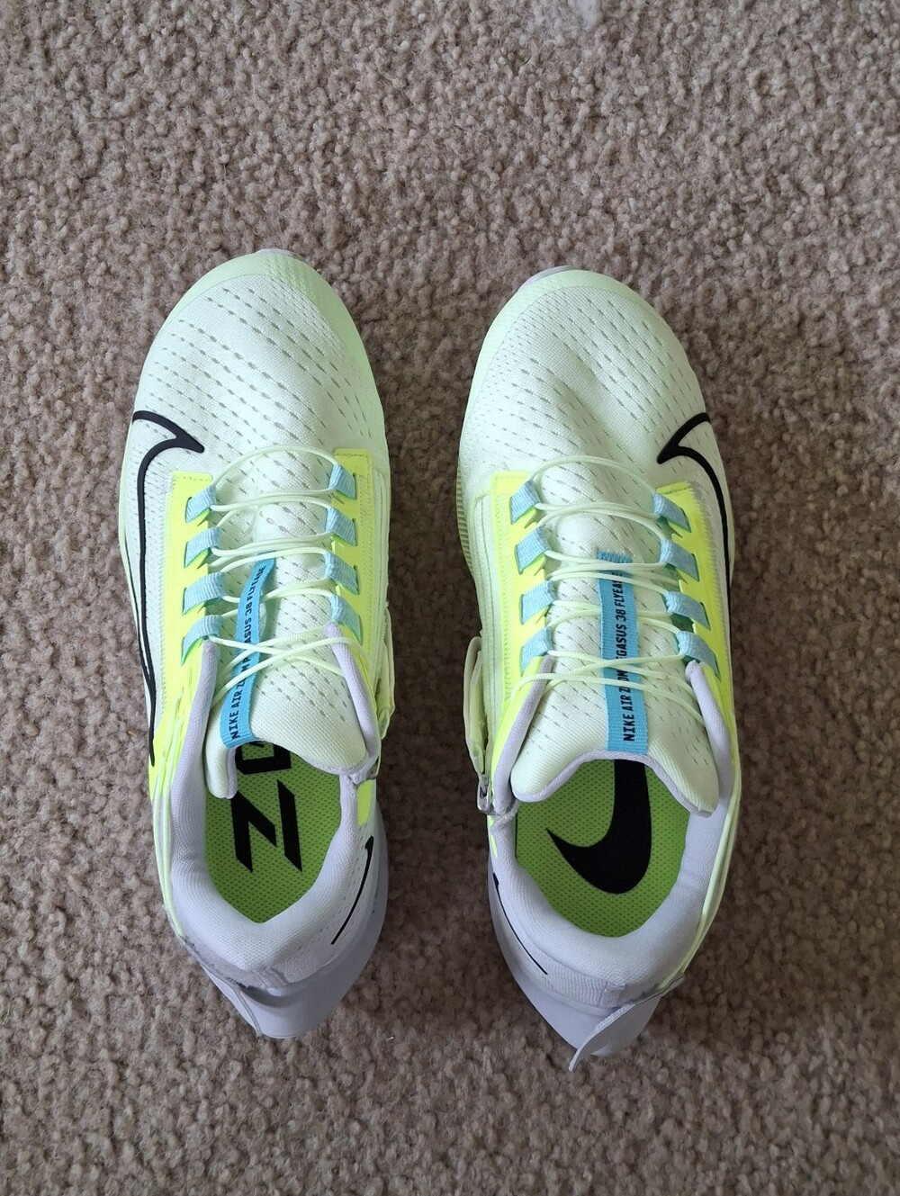 Nike Air Zoom Pegasus Neon Yellow and Black Running Sneakers